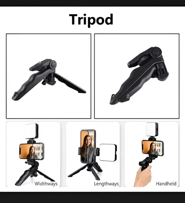 Original Vlogger video making Kits Vlog Microphone LED Fill Light Mini Tripod With Remote Key mobile holder in Pakistan at the cheap price.