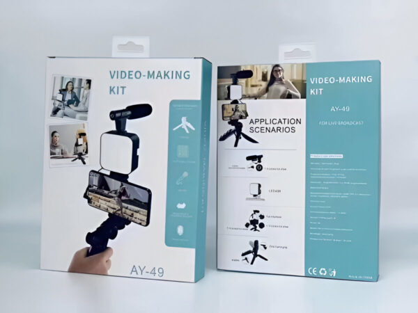 Original Vlogger video making Kits Vlog Microphone LED Fill Light Mini Tripod With Remote Key mobile holder in Pakistan at the cheap price.